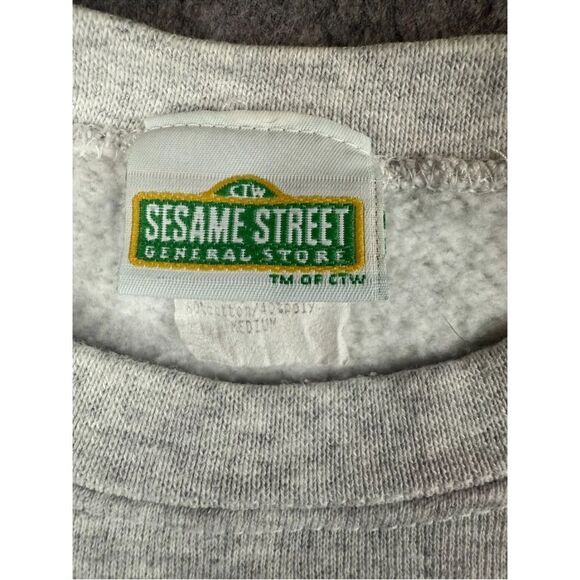 Sesame Street Sweatshirt Women's Medium Grey Elmo Long Sleeve Crew Neck Pullover - Picture 3 of 9